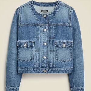 J Crew Pleated Denim Lady Jacket